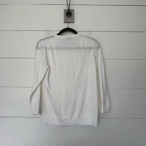 Talbots Women’s Medium White Cream Cardigan Sweater - Picture 4 of 5